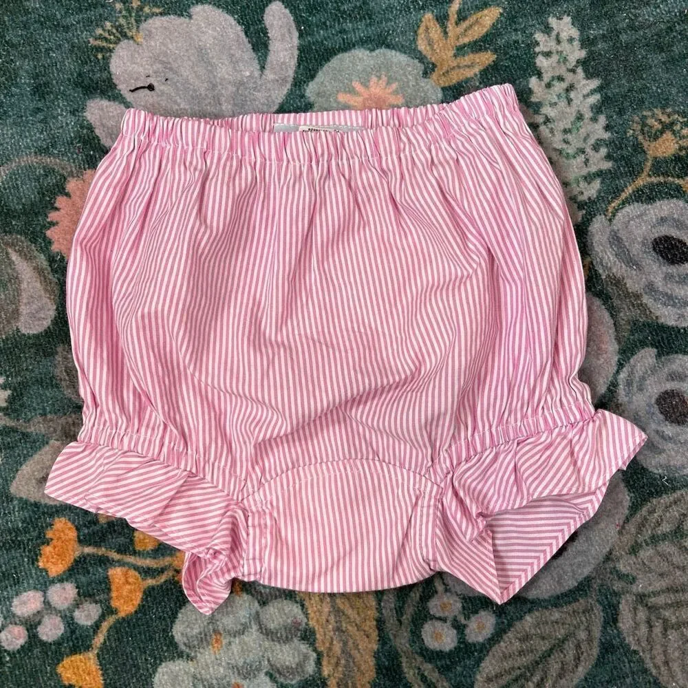 Mi Golondrina Bloomers Bottom Baby 3 Pink White Striped Ruffle Girls Shorts 3t